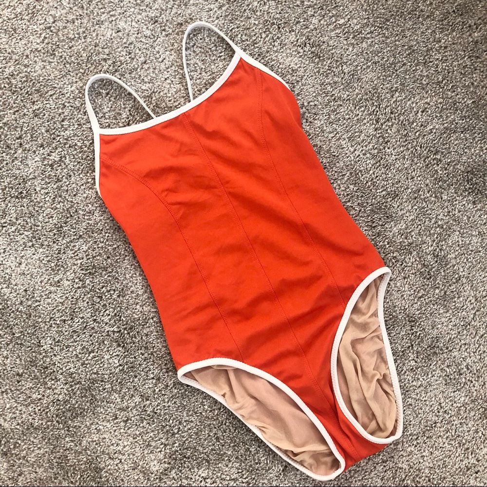 VINTAGE MADE IN USA 90’S J.CREW TANGERINE ORANGE ONE-PIECE SWIMSUIT